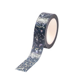 Celestial Silver Washi Tape | Moon and Constellations on Black | Gift Wrapping and Craft Tape by The Bullish Store