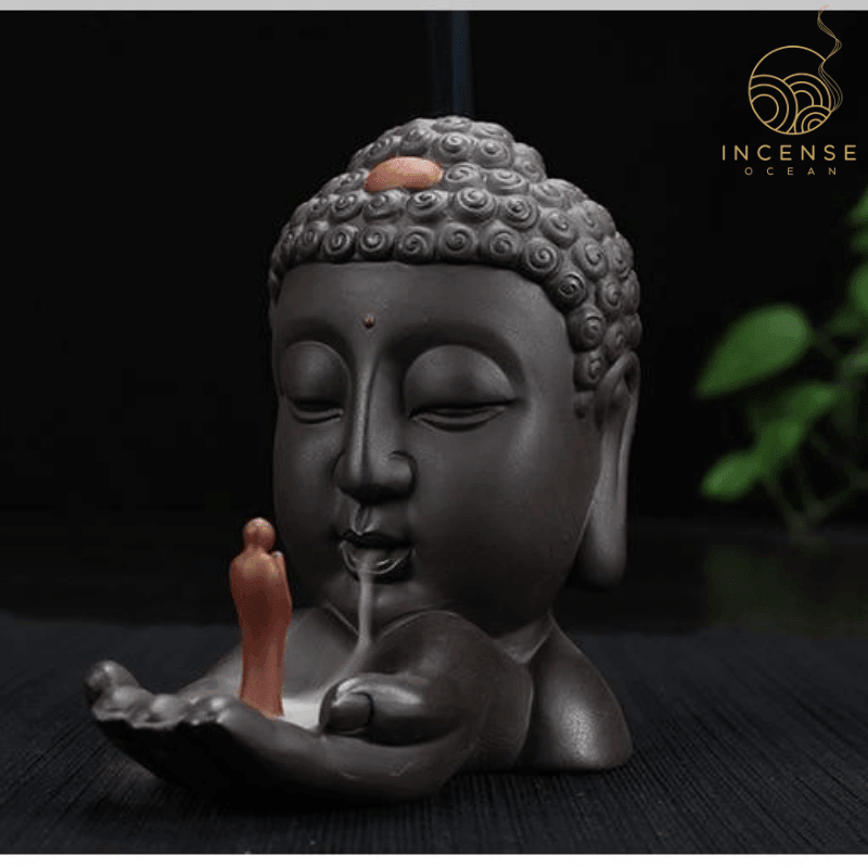 Ceramic Buddha Backflow Incense Burner by incenseocean