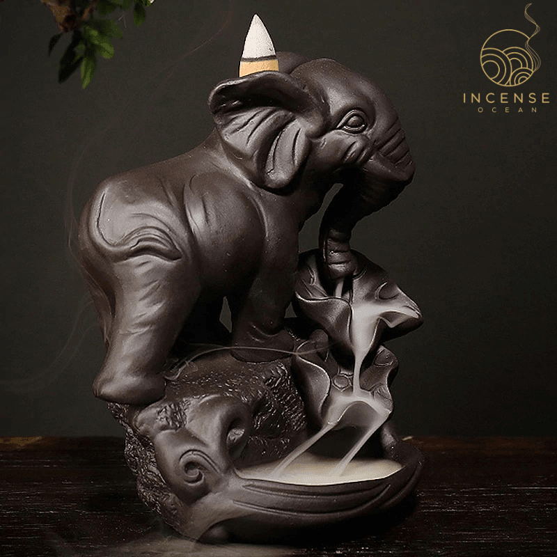 Ceramic Elephant Incense Burner by incenseocean