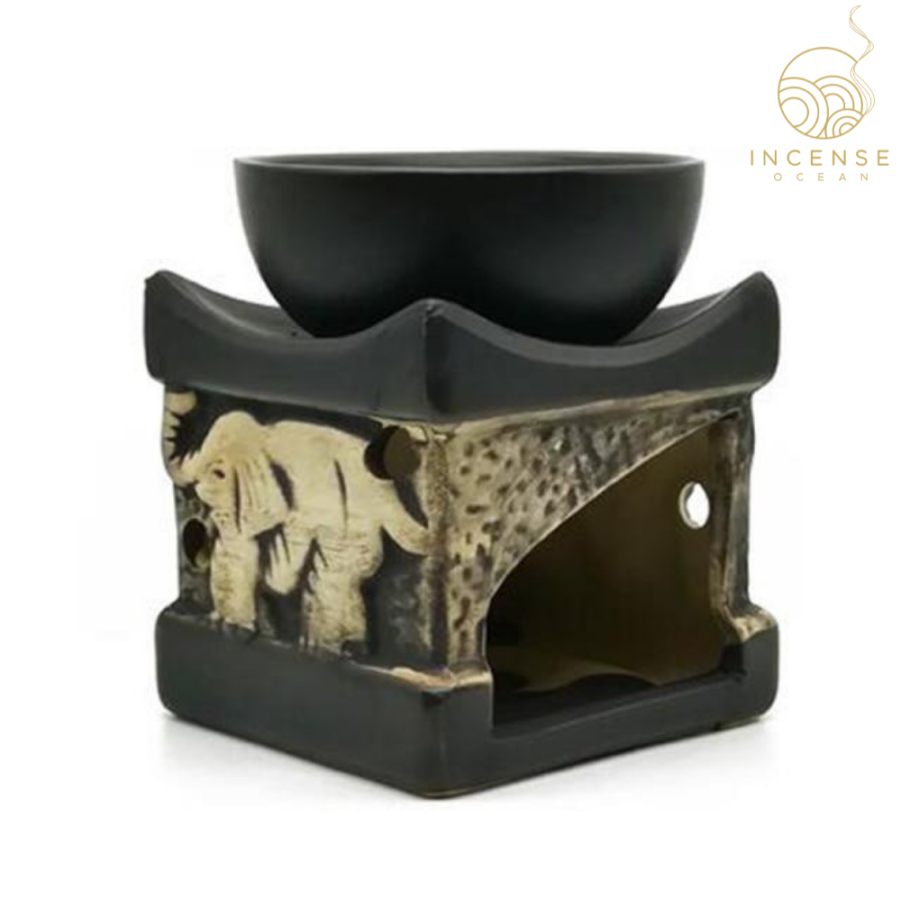 Ceramic Elephant Essential Oil Burner by incenseocean