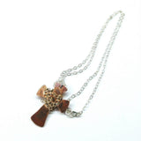 Chained Hammered Copper Cross Necklace For Him Or Her by Alexa Martha Designs