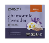 Organic Chamomile Lavender Rooibos Tea, Caffeine Free, in Pyramid Tea Bags by Paromi Tea