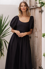 Cherie Puff Sleeve Midi Dress by ELF