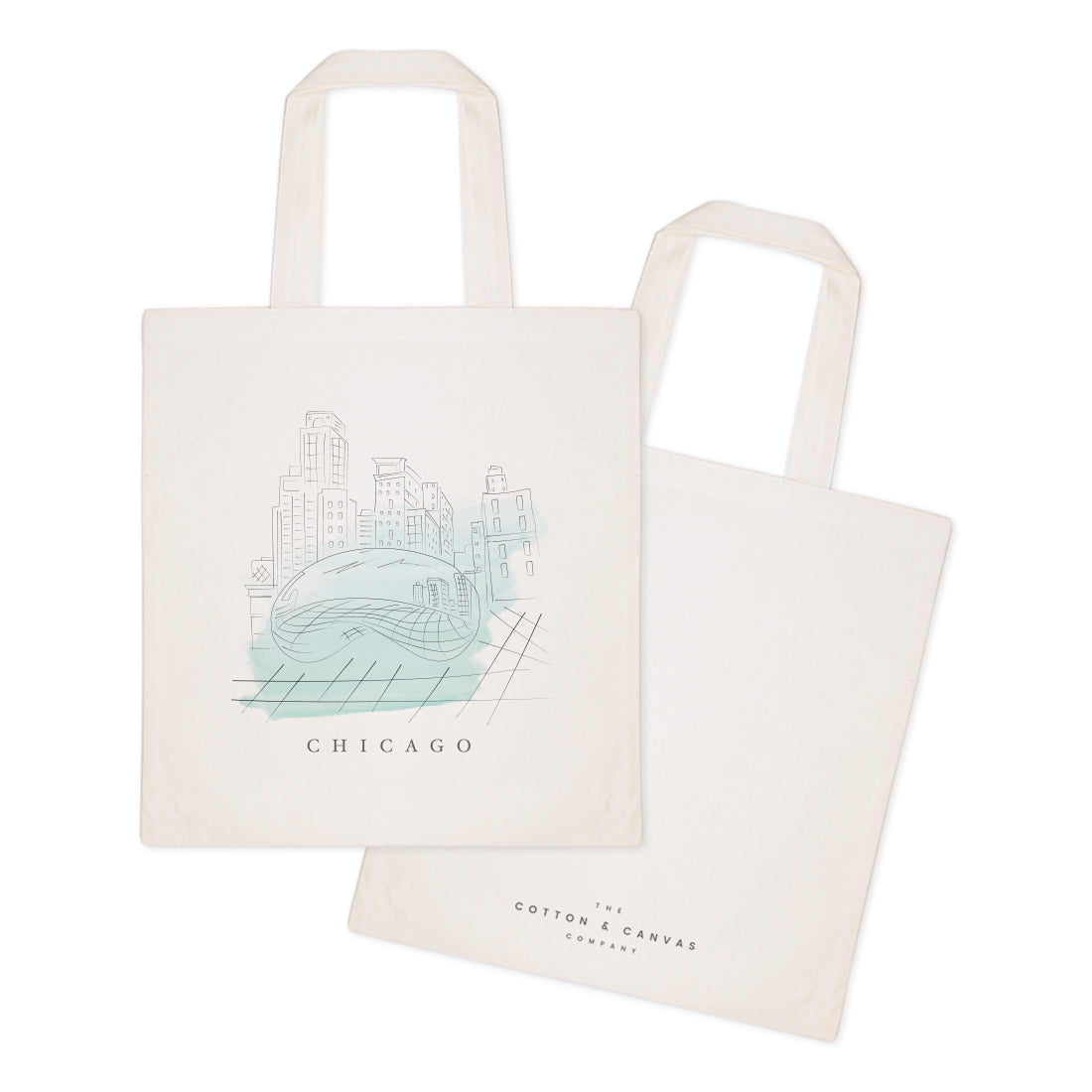 Chicago Cityscape Cotton Canvas Tote Bag by The Cotton & Canvas Co.