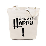 Choose Happy Cotton Canvas Tote Bag by The Cotton & Canvas Co.