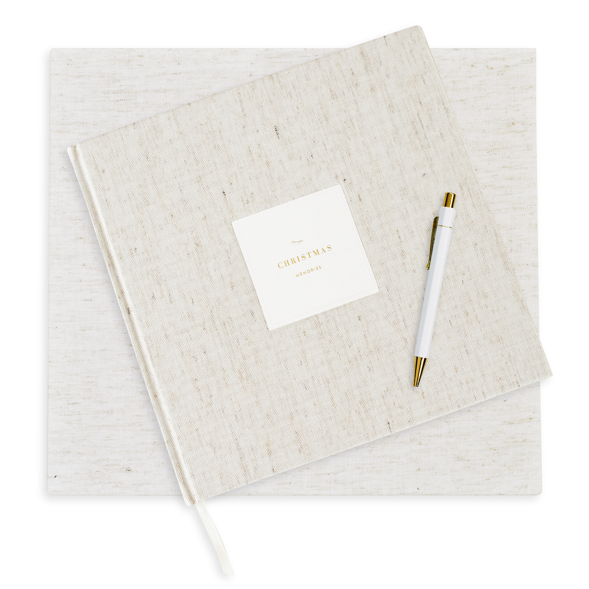 Our Christmas Memories (Gift Set): A Family Traditions Keepsake (Oatmeal Linen) by Promptly Journals