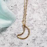 Classic Moon Gold Necklace by Salt and Sparkle