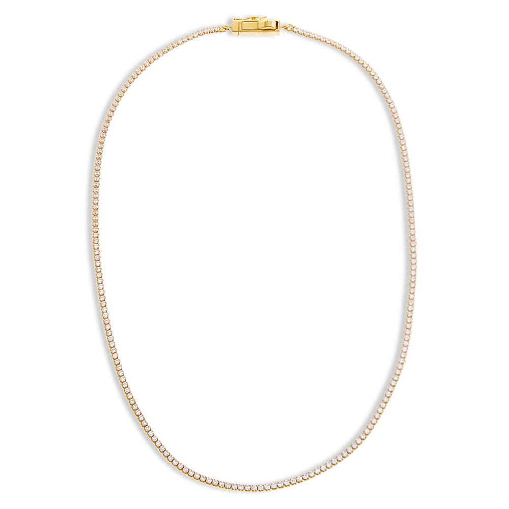 Classic Thin Tennis Necklace by By Adina Eden