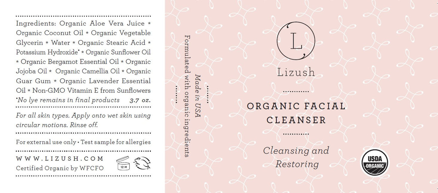 ORGANIC FACIAL CLEANSER Cleansing and Restoring by Lizush