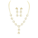 Floral Pave Crystal Rhinestone Pearl Necklace by Madeline Love