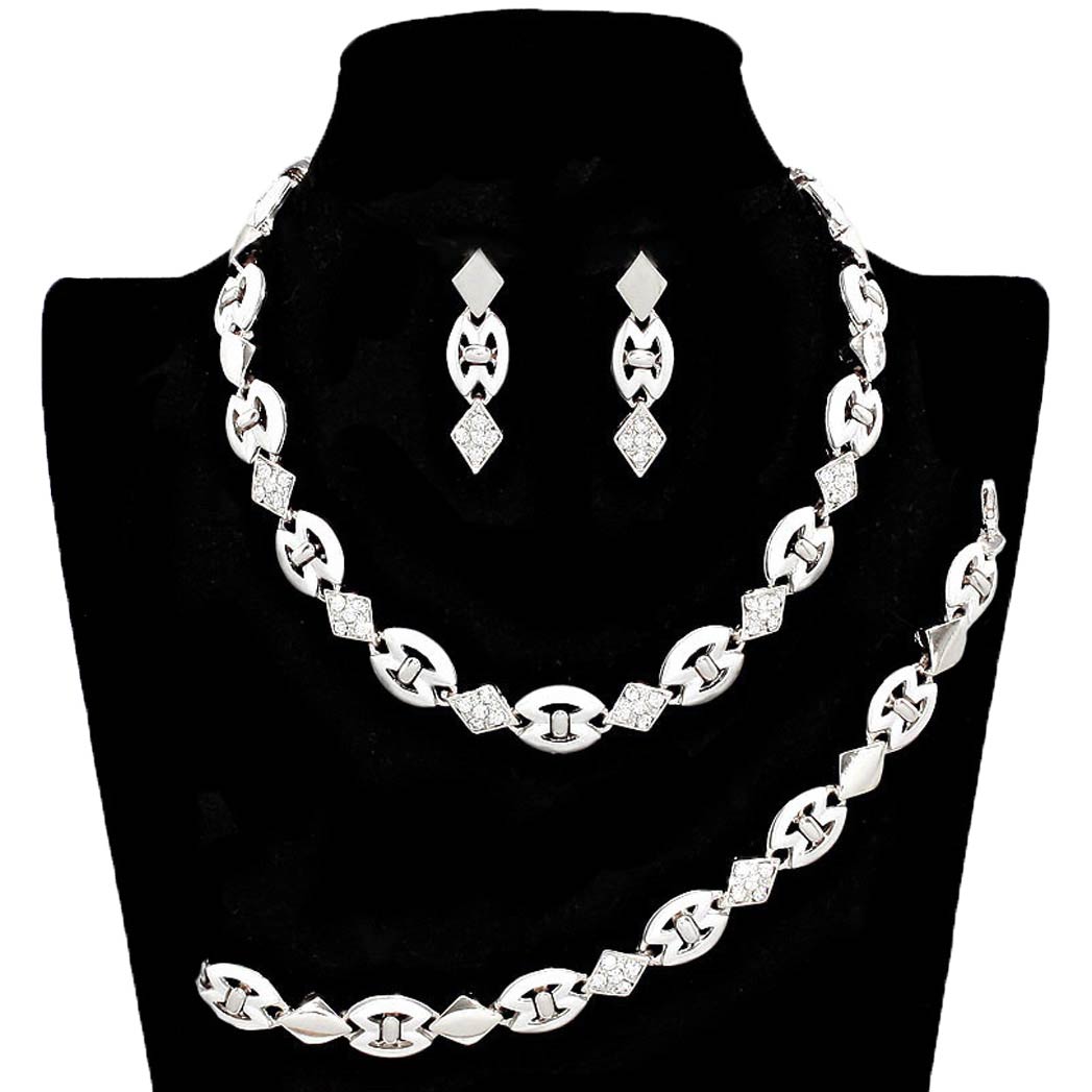 Rhinestone Necklace Jewelry Set by Madeline Love