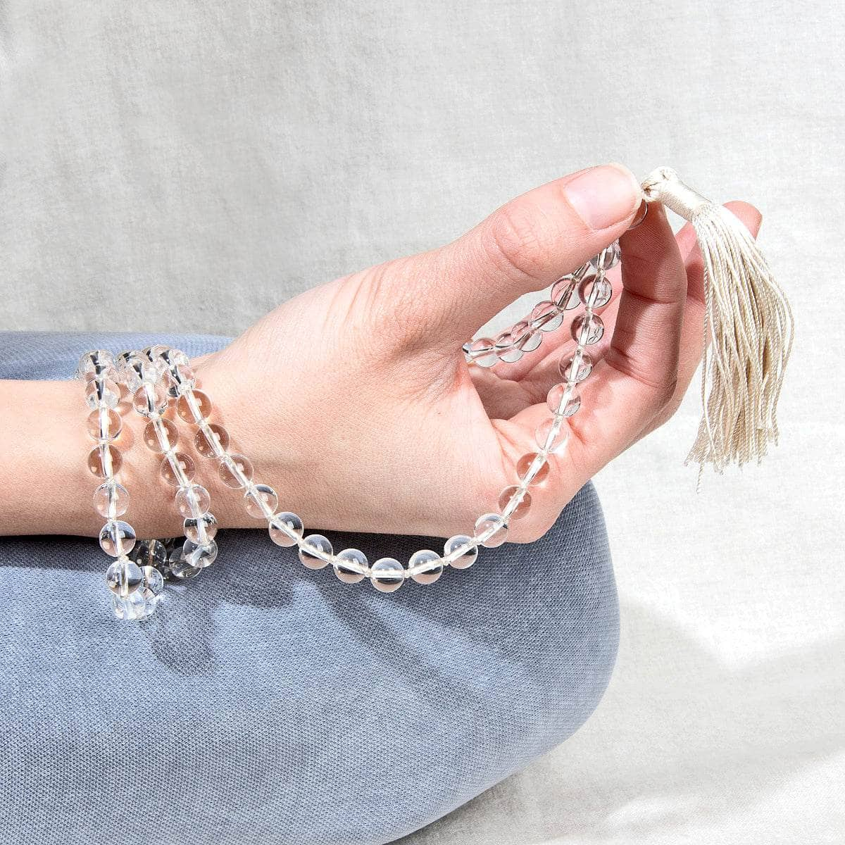 Clear Quartz Mala - High-Energy Gemstones by Tiny Rituals