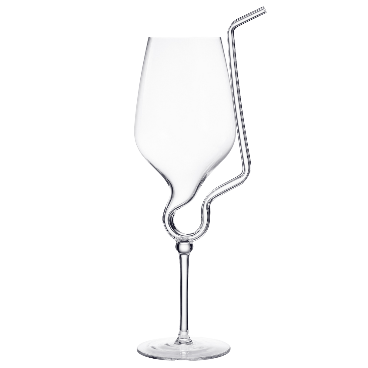 Straw Wine Glass, Spiral Vampire Wine Glass | 16oz | Stemmed Wine Glasses With A Built-In Straw, Creative Cocktail Glassware - Champagne, Gin & Tonic, Juice, Water - Ideal Birthday Cup, Gift, Wedding by The Wine Savant