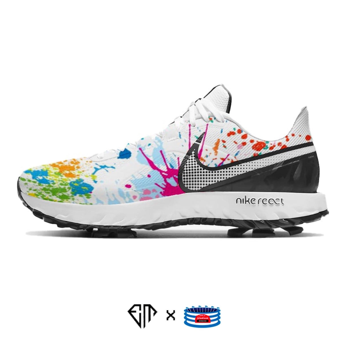 "Color Splash" Nike React Infinity Pro Golf Shoes by Stadium Custom Kicks