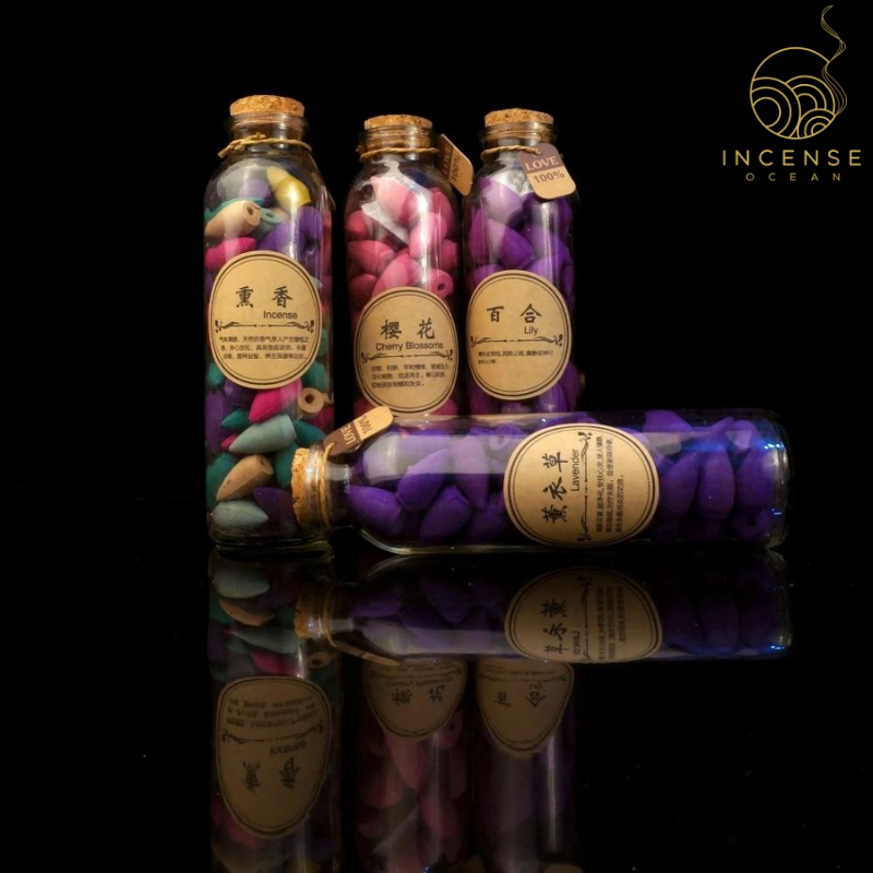 Glass Bottle Package Incense Cones by incenseocean