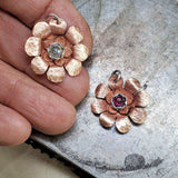 Copper Crystal Flower blossom Spinner Necklace by Alexa Martha Designs