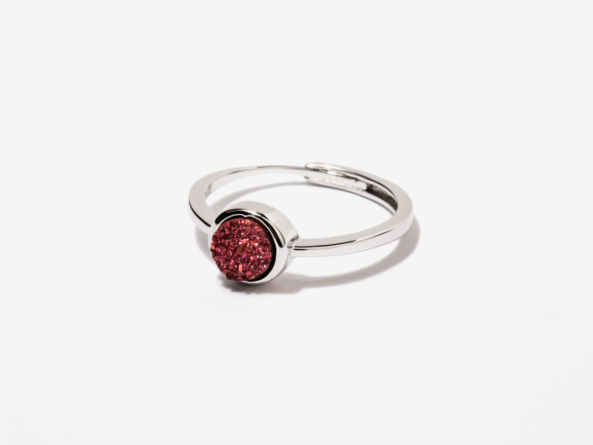 Cove Fuchsia Druzy Silver Ring by Little Sky Stone