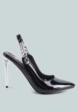 coveted stiletto heeled slingback sandals by London Rag