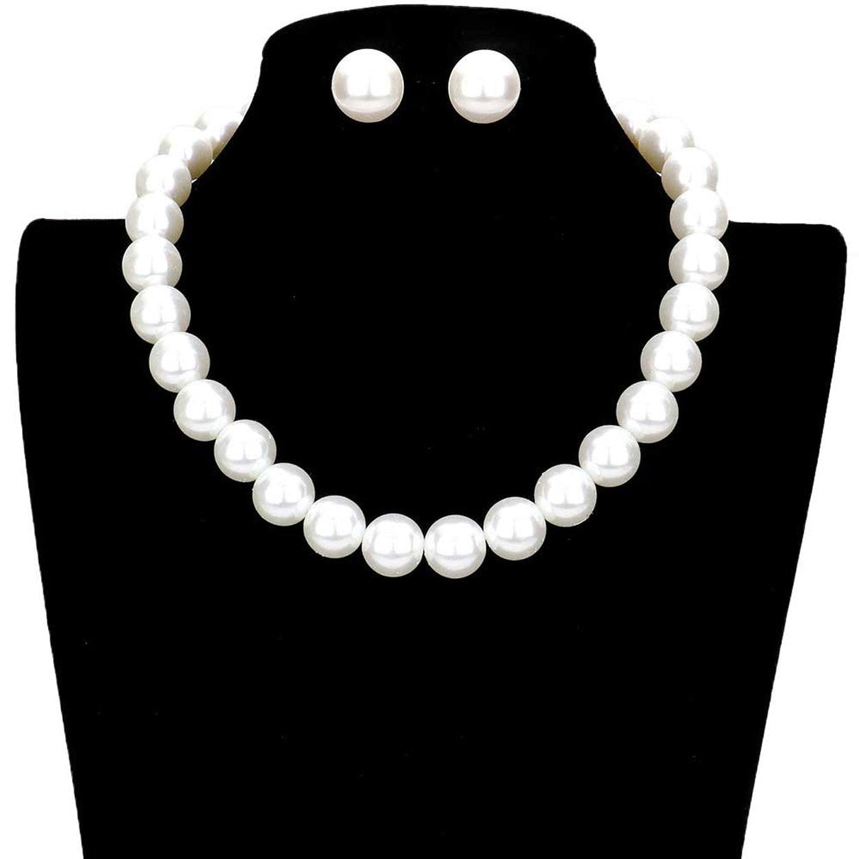 12MM Pearl Necklace and Earring Set by Madeline Love