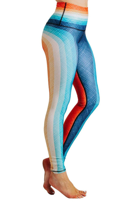 Retro Rainbow Printed Yoga Leggings by Yoga Democracy