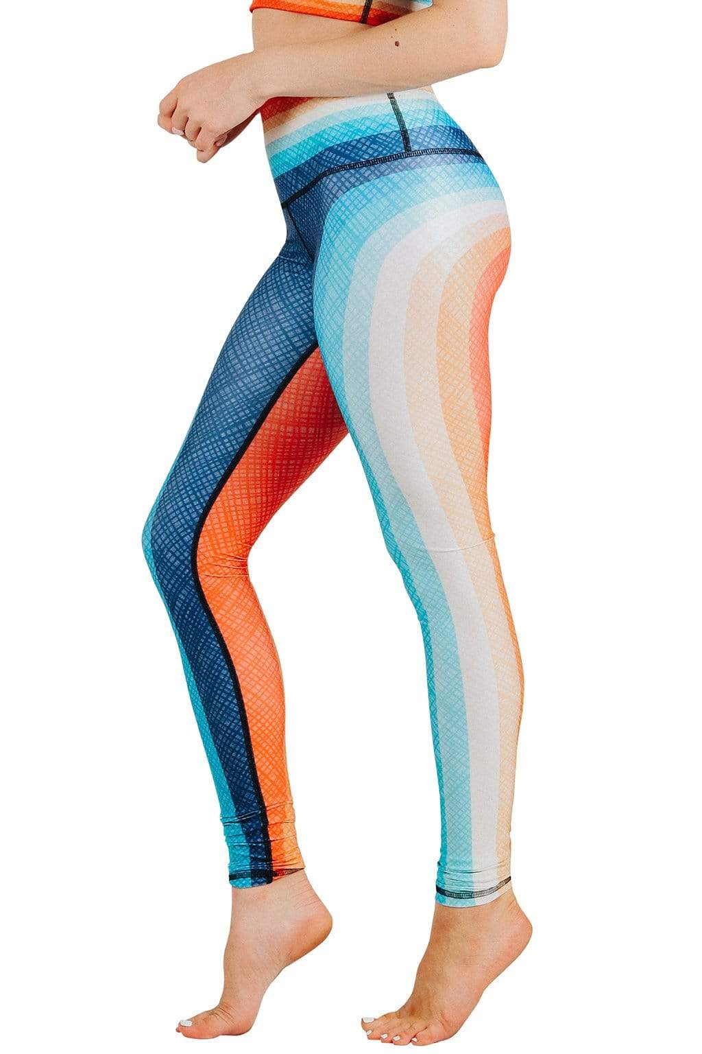 Retro Rainbow Printed Yoga Leggings by Yoga Democracy