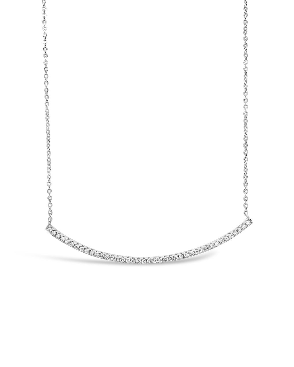 CZ Curved Bar Necklace by Sterling Forever