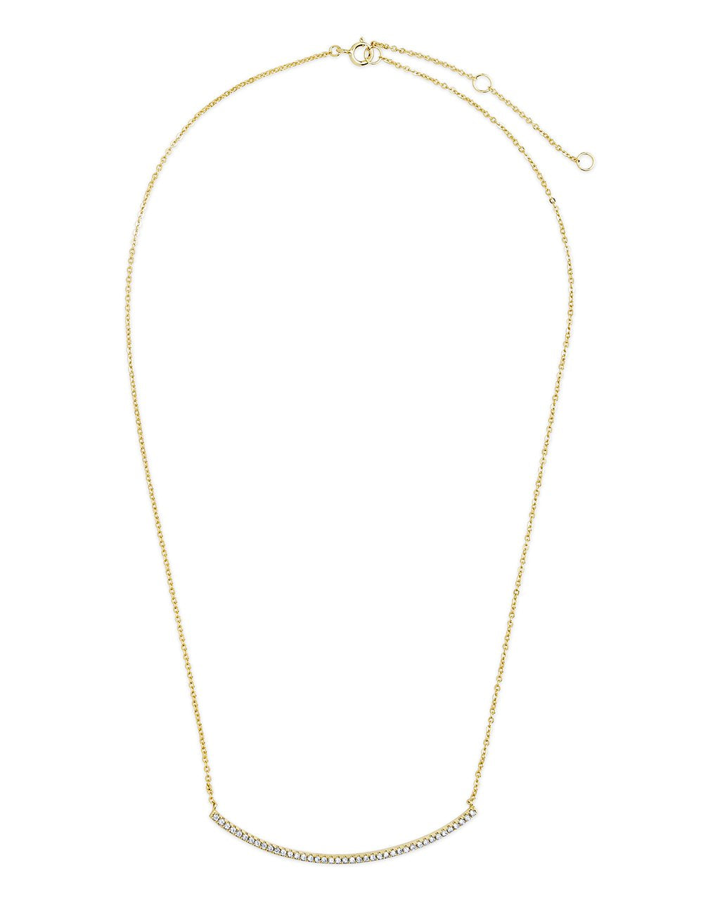 CZ Curved Bar Necklace by Sterling Forever