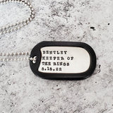 Custom Ring Bearer Dog Tag Silver Necklace by Salt and Sparkle