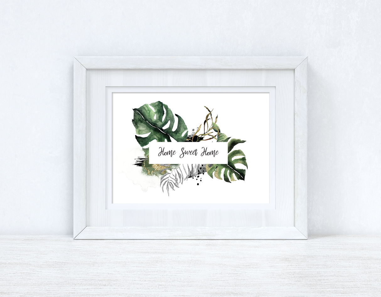 Custom Wording Watercolour Greenery Home Sweet Home Landscape Wreath Bedroom Home Kitchen Living Room Wall Decor Print by WinsterCreations™ Official Store