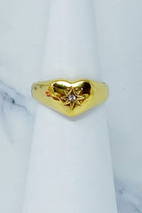 Sunburst Heart Signet Ring by Ellisonyoung.com