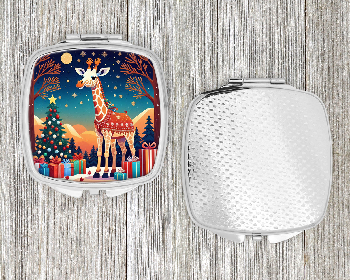 Giraffe Christmas Compact Mirror by Caroline's Treasures