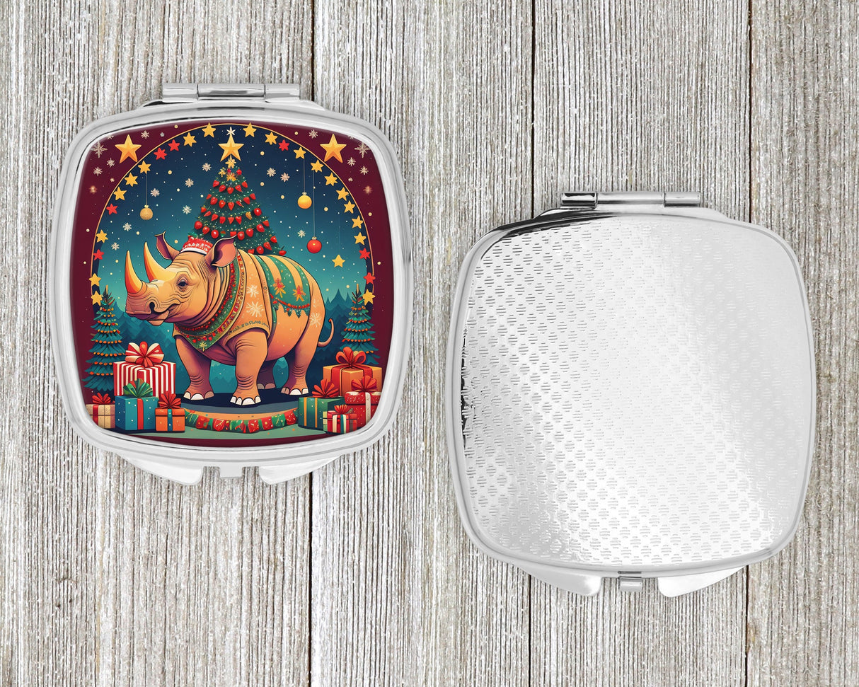 Rhinoceros Christmas Compact Mirror by Caroline's Treasures