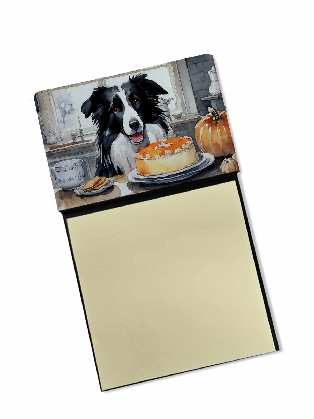 Border Collie Fall Kitchen Pumpkins Sticky Note Holder by Caroline's Treasures