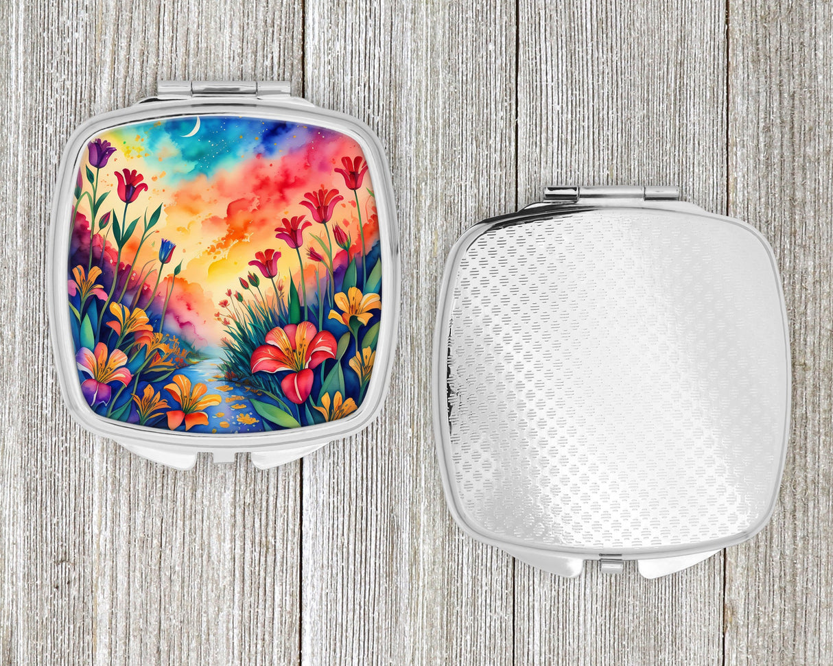 Colorful Alstroemerias Compact Mirror by Caroline's Treasures