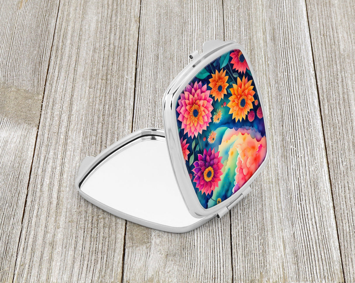 Colorful Dahlias Compact Mirror by Caroline's Treasures