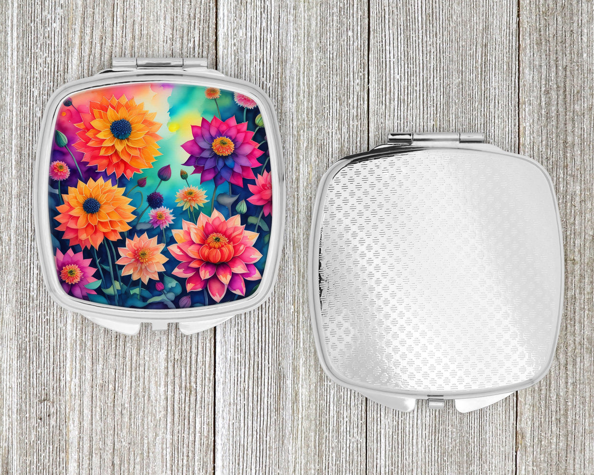 Colorful Dahlias Compact Mirror by Caroline's Treasures