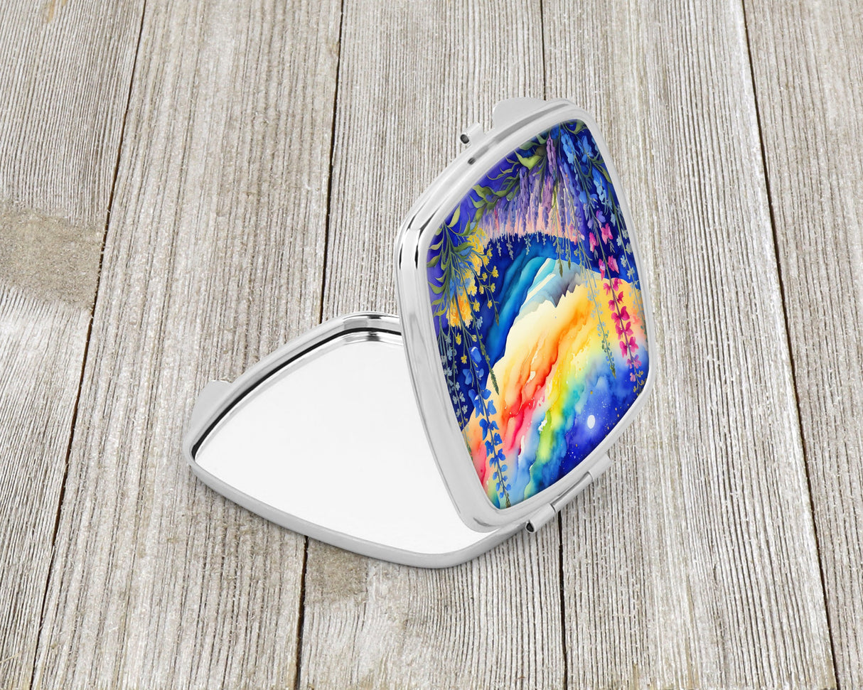 Colorful Delphinium Compact Mirror by Caroline's Treasures