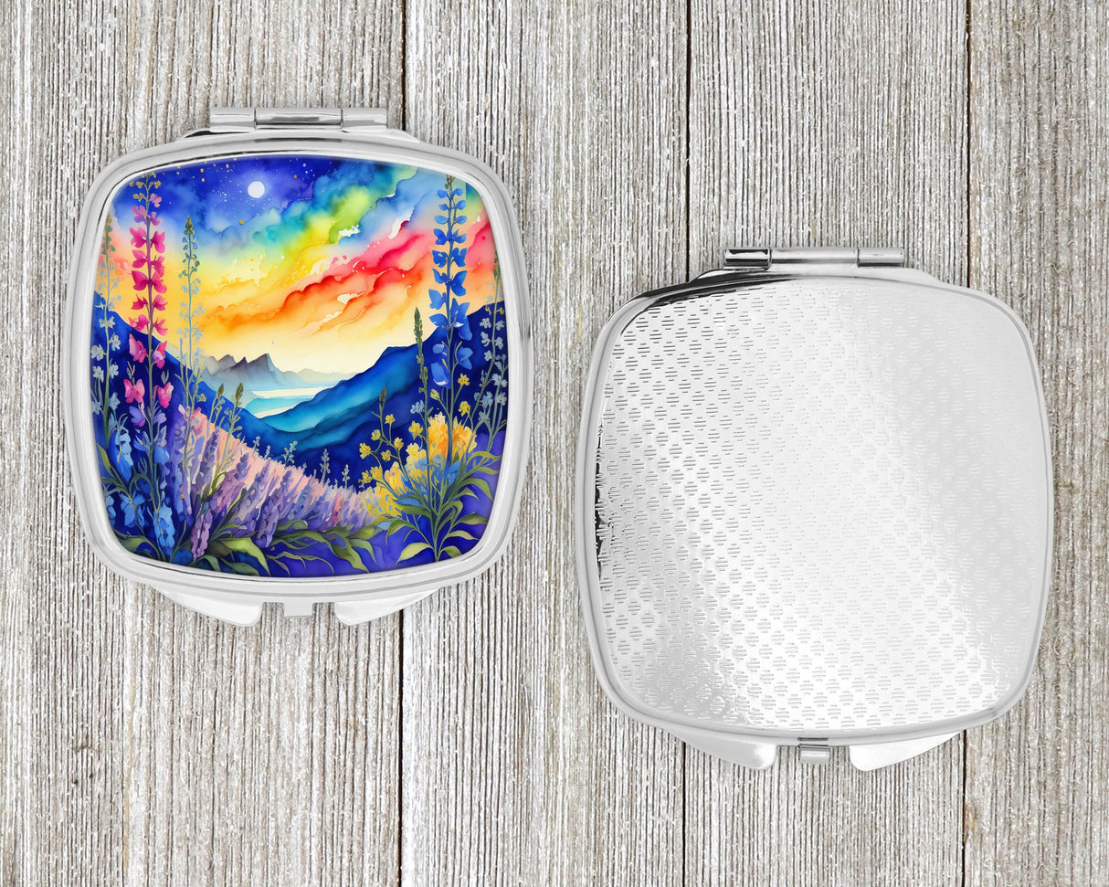 Colorful Delphinium Compact Mirror by Caroline's Treasures