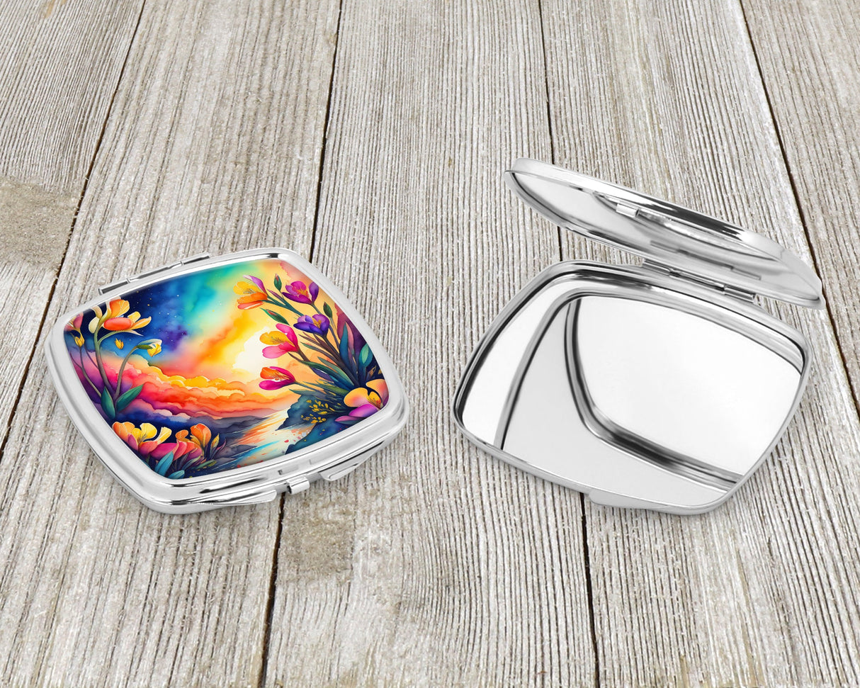 Colorful Freesia Compact Mirror by Caroline's Treasures