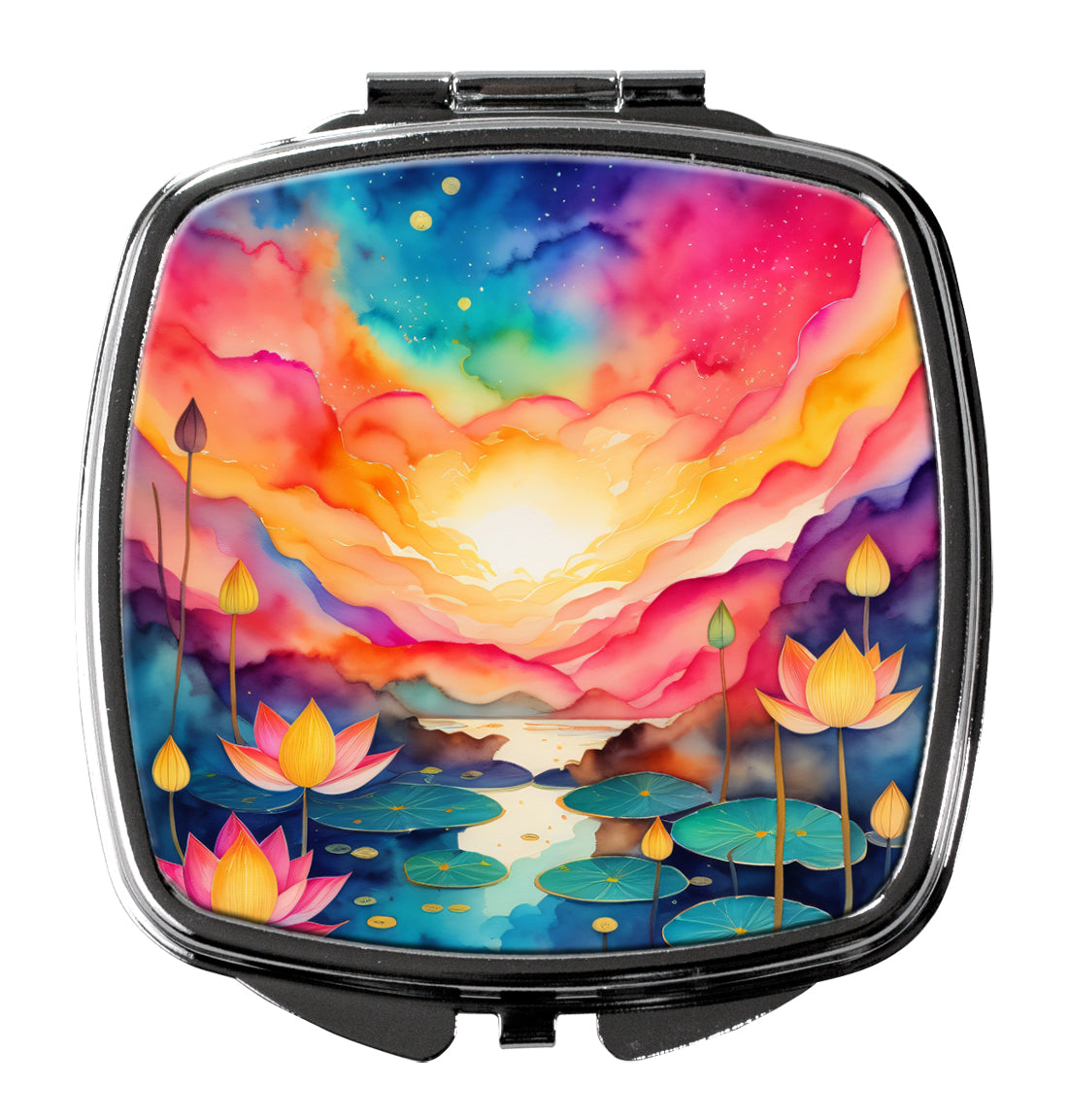 Colorful Lotus Compact Mirror by Caroline's Treasures