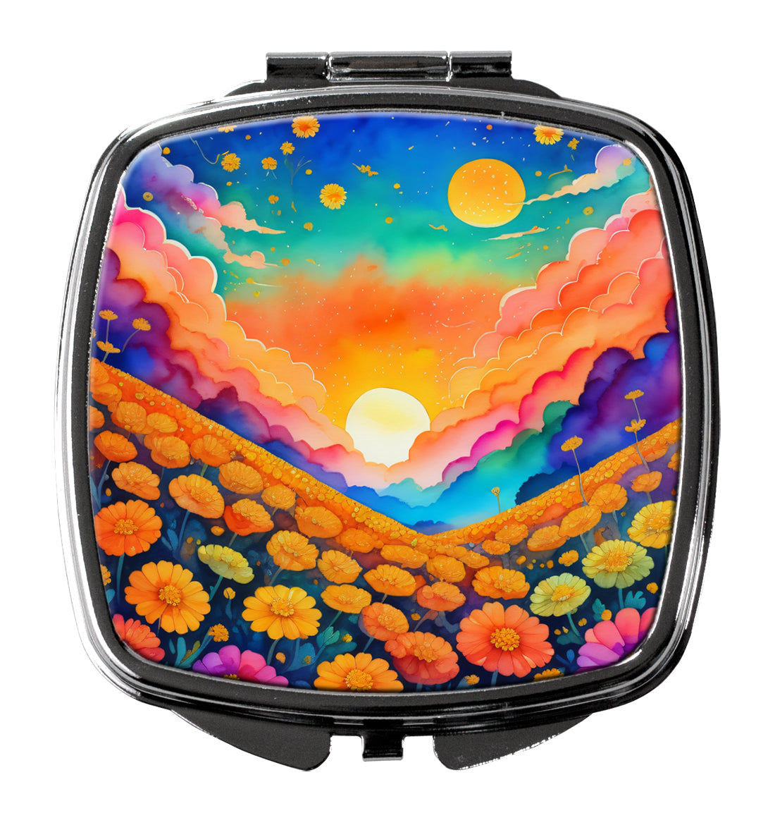 Colorful Marigolds Compact Mirror by Caroline's Treasures