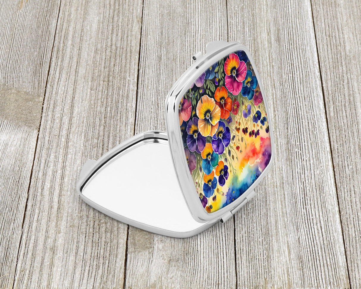 Colorful Pansies Compact Mirror by Caroline's Treasures