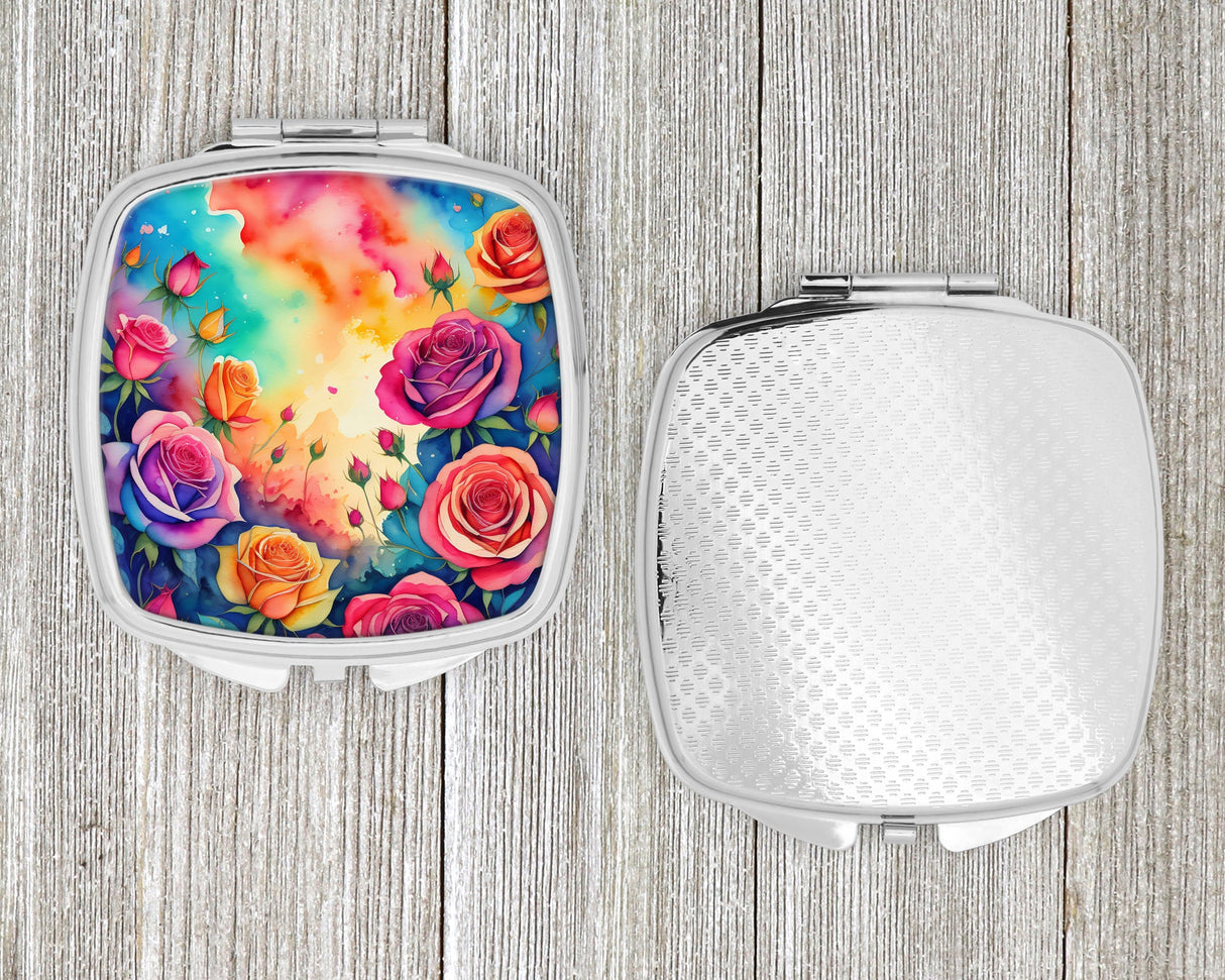 Colorful Roses Compact Mirror by Caroline's Treasures