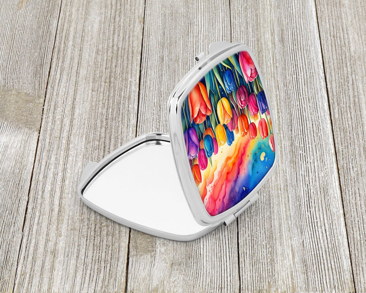 Colorful Tulips Compact Mirror by Caroline's Treasures