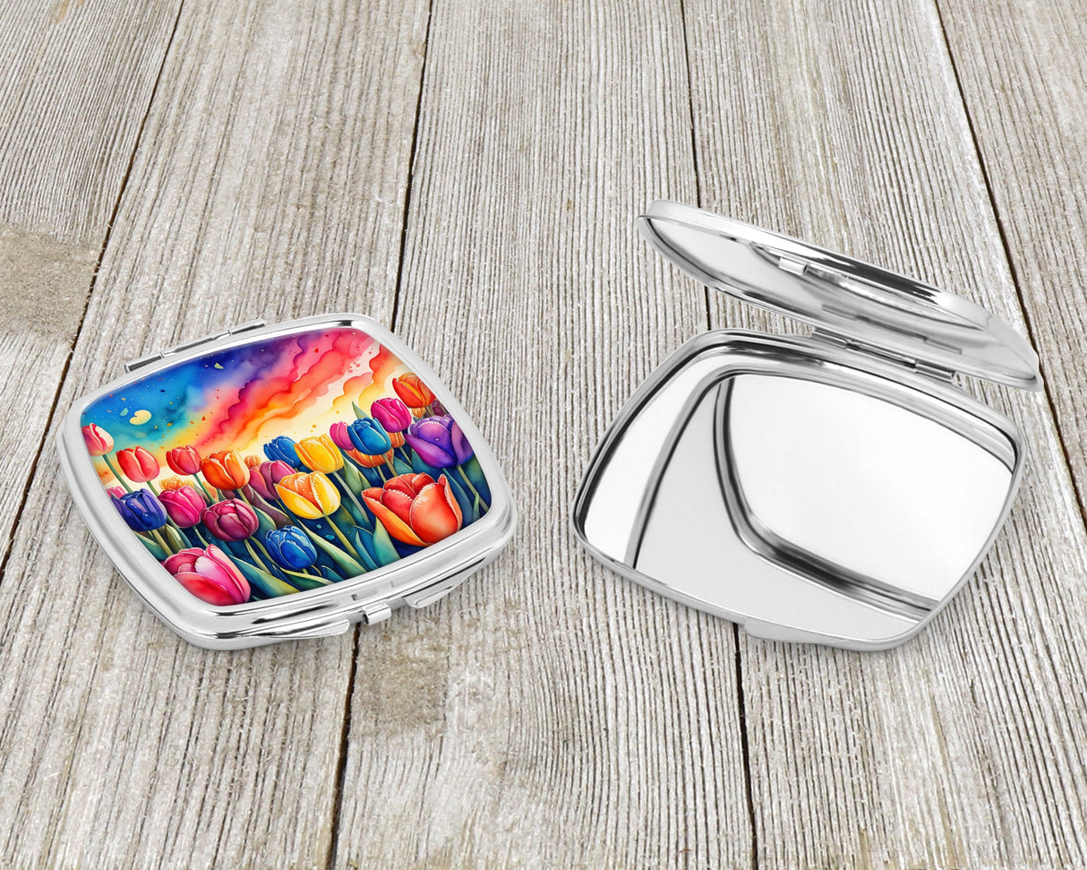 Colorful Tulips Compact Mirror by Caroline's Treasures