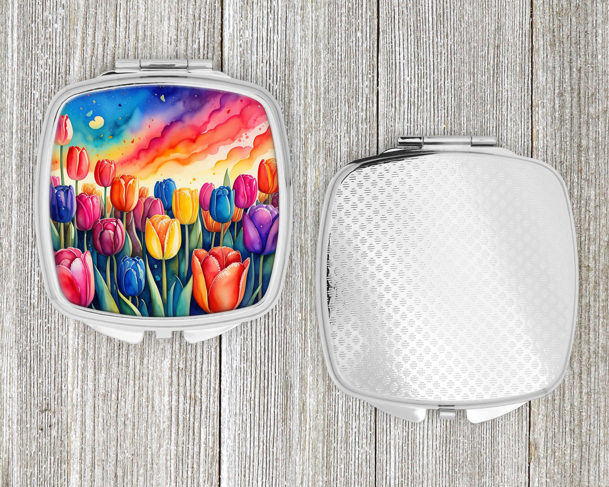 Colorful Tulips Compact Mirror by Caroline's Treasures