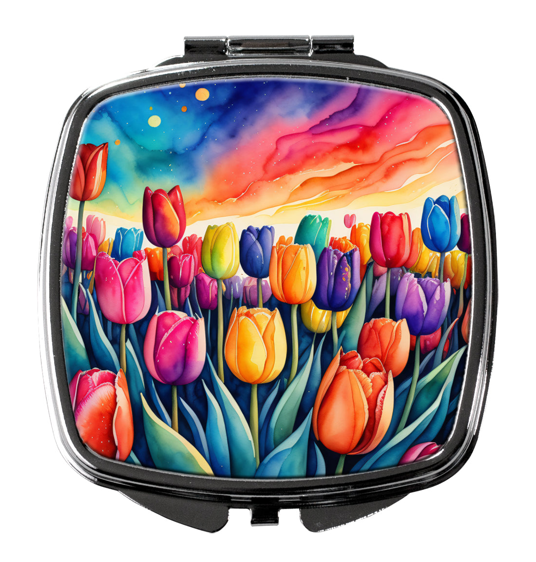 Colorful Tulips Compact Mirror by Caroline's Treasures