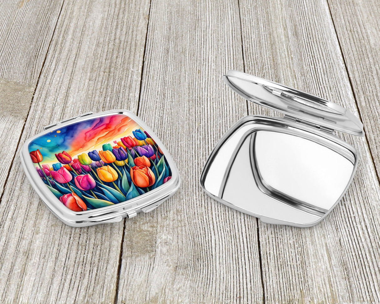 Colorful Tulips Compact Mirror by Caroline's Treasures