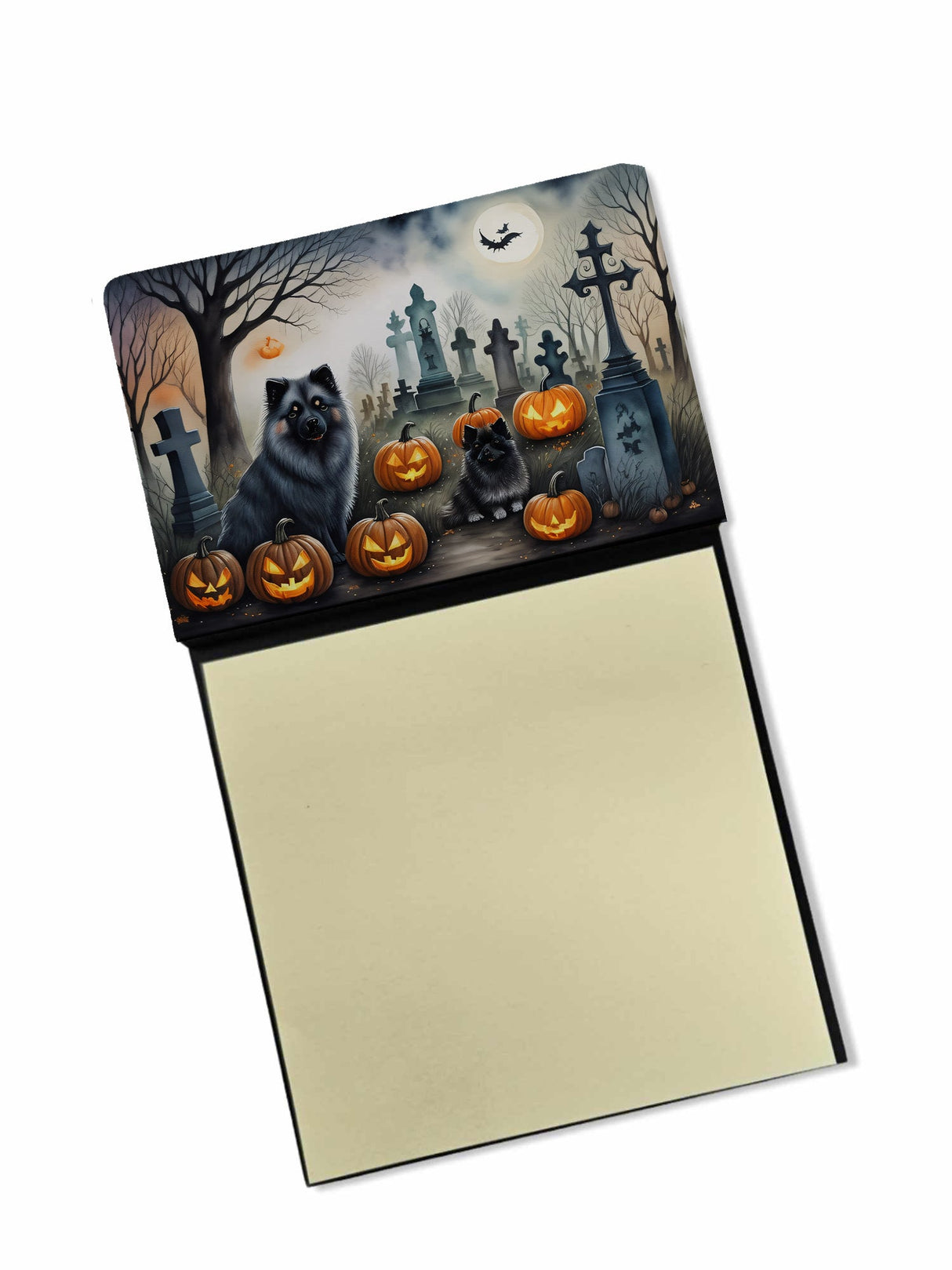 Keeshond Spooky Halloween Sticky Note Holder by Caroline's Treasures