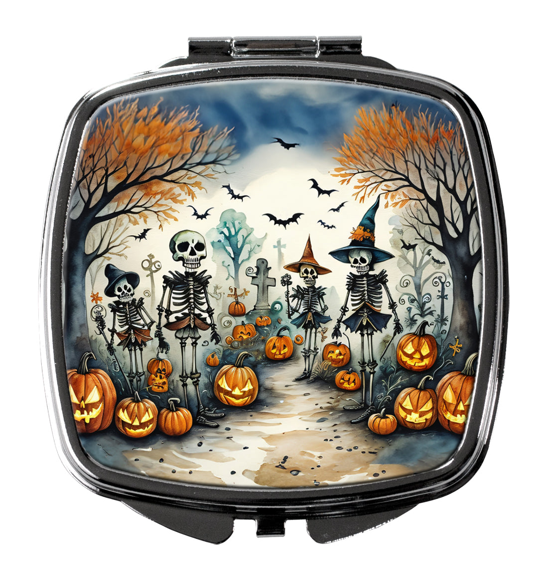 Calacas Skeletons Spooky Halloween Compact Mirror by Caroline's Treasures